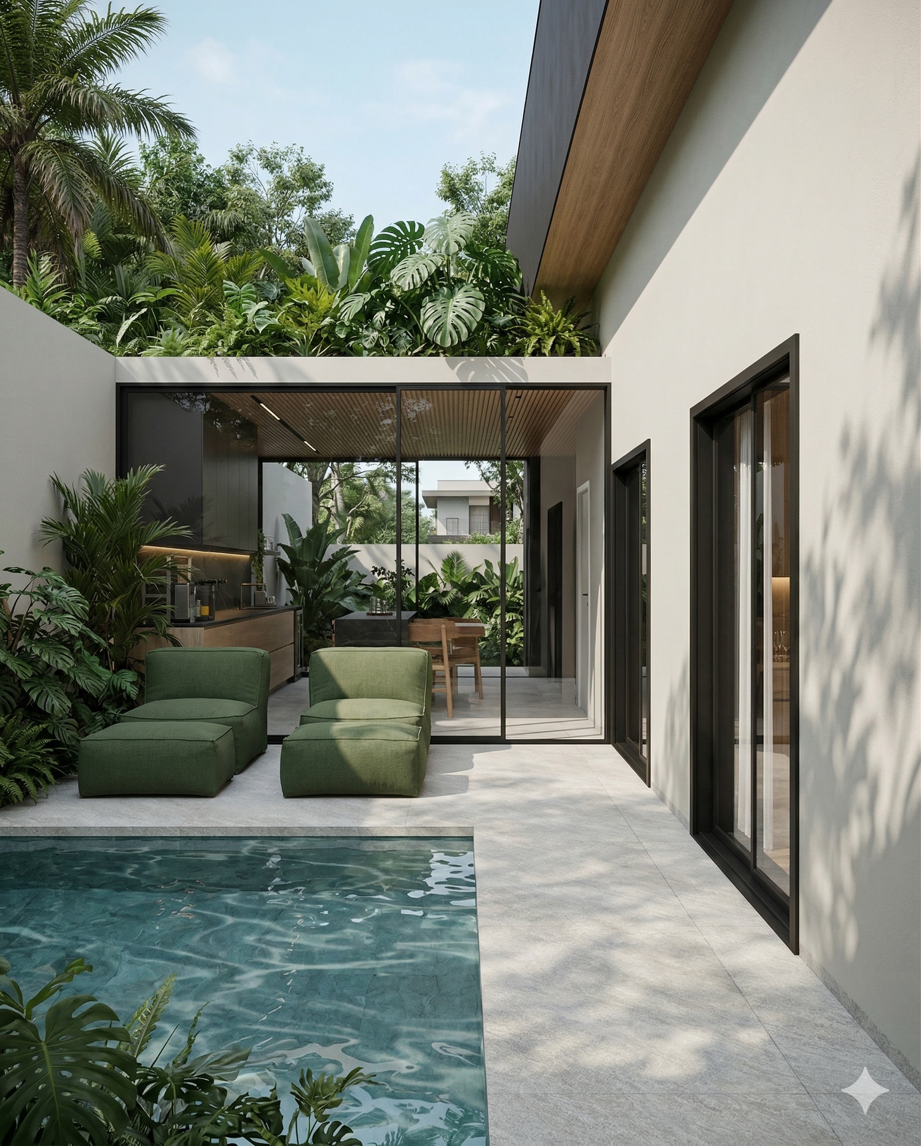 Projeto Gustavo Sabino — Área externa com piscina